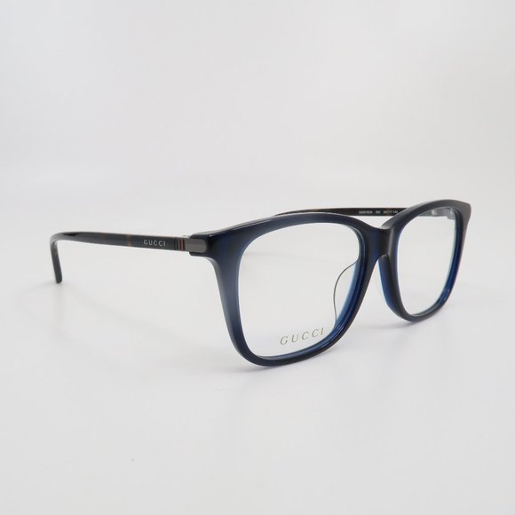 Gucci GG0018OA 003 54mm Dark Blue/Brown Tortoise Temples, New Men's Eyeglasses. - Picture 1 of 8
